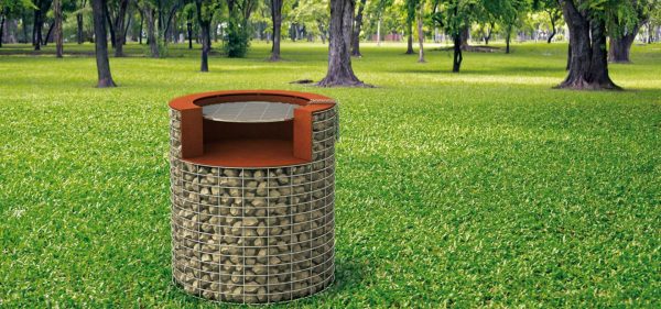 Barbecue en gabion rond – Image 2